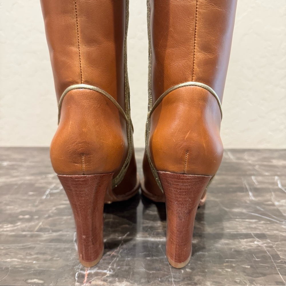 Vintage Cole Haan X Nike Lab G-Series Embellished Leather Cowboy Boots - Picture 9 of 12